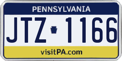 PA license plate JTZ1166
