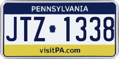 PA license plate JTZ1338
