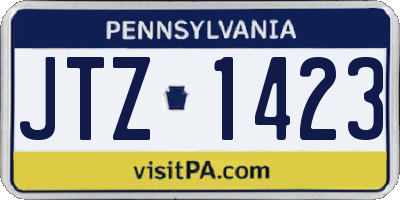 PA license plate JTZ1423