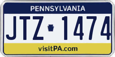 PA license plate JTZ1474