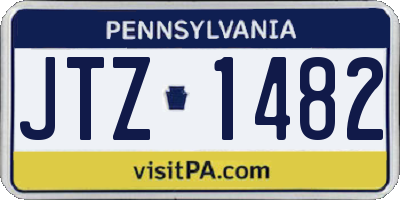 PA license plate JTZ1482