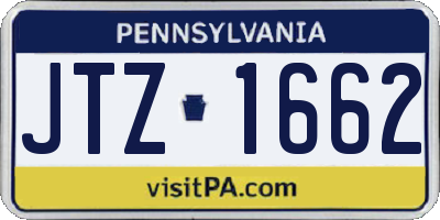 PA license plate JTZ1662