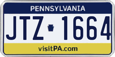 PA license plate JTZ1664