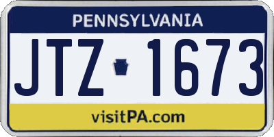 PA license plate JTZ1673
