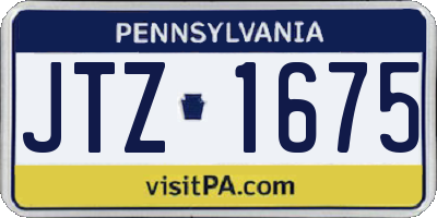 PA license plate JTZ1675