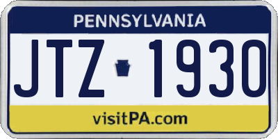 PA license plate JTZ1930
