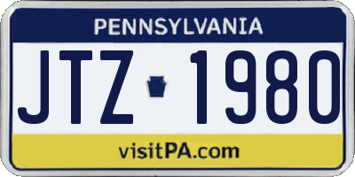PA license plate JTZ1980