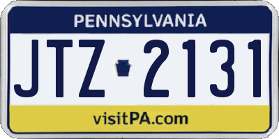 PA license plate JTZ2131