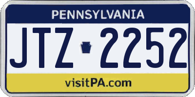 PA license plate JTZ2252