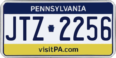 PA license plate JTZ2256