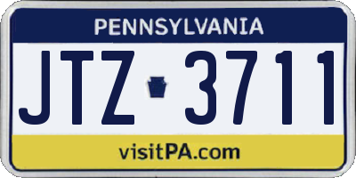 PA license plate JTZ3711