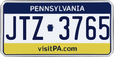 PA license plate JTZ3765