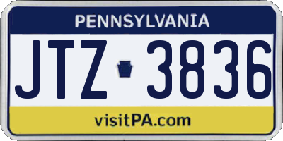 PA license plate JTZ3836