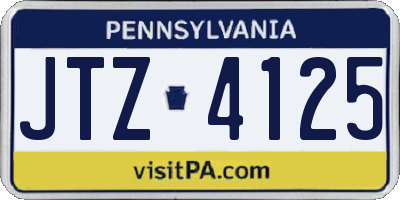 PA license plate JTZ4125