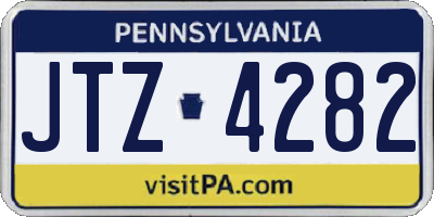 PA license plate JTZ4282