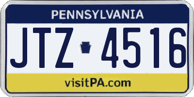 PA license plate JTZ4516