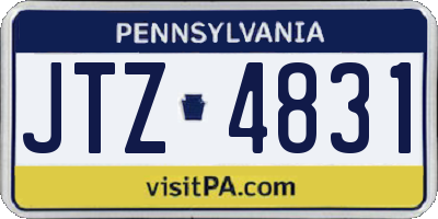 PA license plate JTZ4831