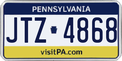 PA license plate JTZ4868