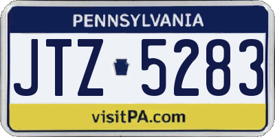 PA license plate JTZ5283