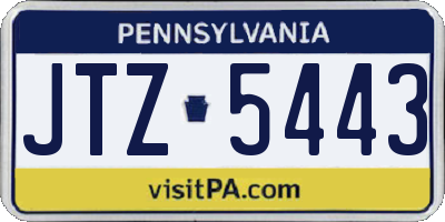 PA license plate JTZ5443