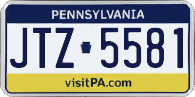 PA license plate JTZ5581