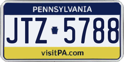 PA license plate JTZ5788