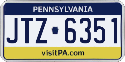 PA license plate JTZ6351