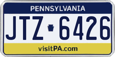 PA license plate JTZ6426