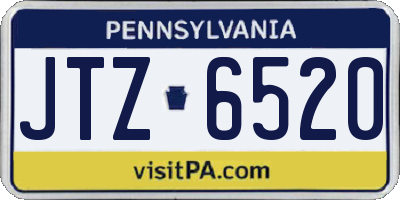 PA license plate JTZ6520