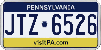 PA license plate JTZ6526
