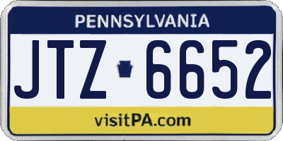 PA license plate JTZ6652