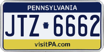 PA license plate JTZ6662