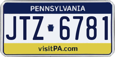 PA license plate JTZ6781