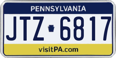 PA license plate JTZ6817