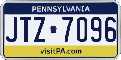 PA license plate JTZ7096