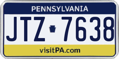 PA license plate JTZ7638