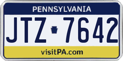 PA license plate JTZ7642
