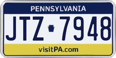 PA license plate JTZ7948