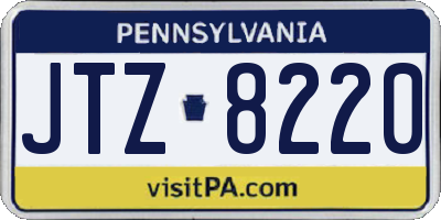 PA license plate JTZ8220