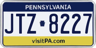 PA license plate JTZ8227