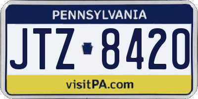 PA license plate JTZ8420