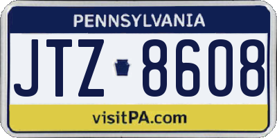 PA license plate JTZ8608