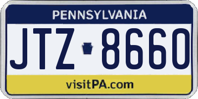 PA license plate JTZ8660