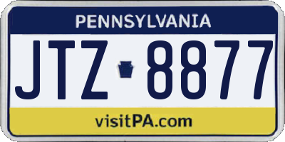 PA license plate JTZ8877
