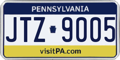 PA license plate JTZ9005