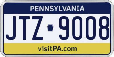PA license plate JTZ9008