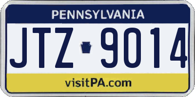 PA license plate JTZ9014