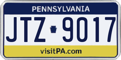 PA license plate JTZ9017