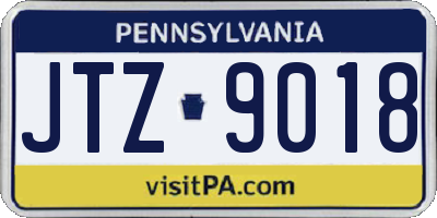 PA license plate JTZ9018