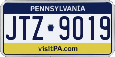 PA license plate JTZ9019